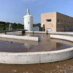 Imagen de la planta depuradora y los colectores de saneamiento en Zarzalejo, Madrid, obra civil realizada por Blázquez Martín.