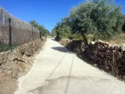 Camino de hormigon con losa de rodadura ejecutada sobre plataforma compactada. Incluye compactación y control de planeidad del firme.